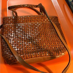 Elegant Brown Woven Handbag
